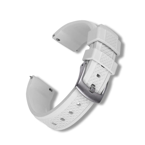 20mm White Rubber / Silver Buckle