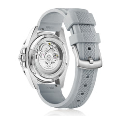 Ocean Explorer | Silver / Blue - Grey Rubber Strap