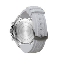 Chronograph One | Silver / Silver - White Rubber Strap