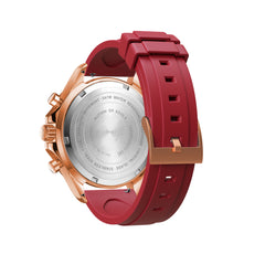Chronograph One | Rose Gold / Black - Red Rubber Strap