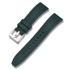 20mm Green Rubber / Silver Buckle