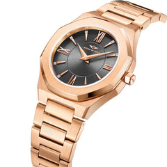 Womens 34mm Rose Gold Livia Watch With Rose Gold Bracelet and & Smoke Dial