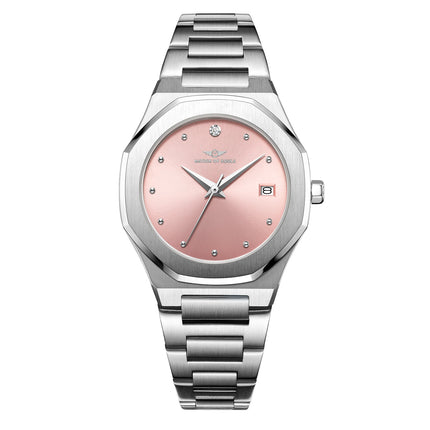 Stellar Orologio Da Donna In Acciaio 316L - Quadrante Blush Effetto Soleil - Cristallo Zaffiro - 34mm - 2