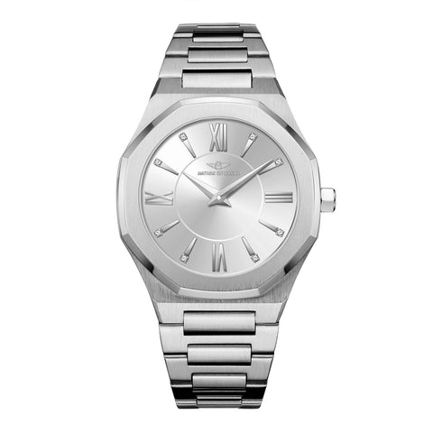 Womens 34mm Silver Livia Watch With Silver Bracelet & Silver Dial