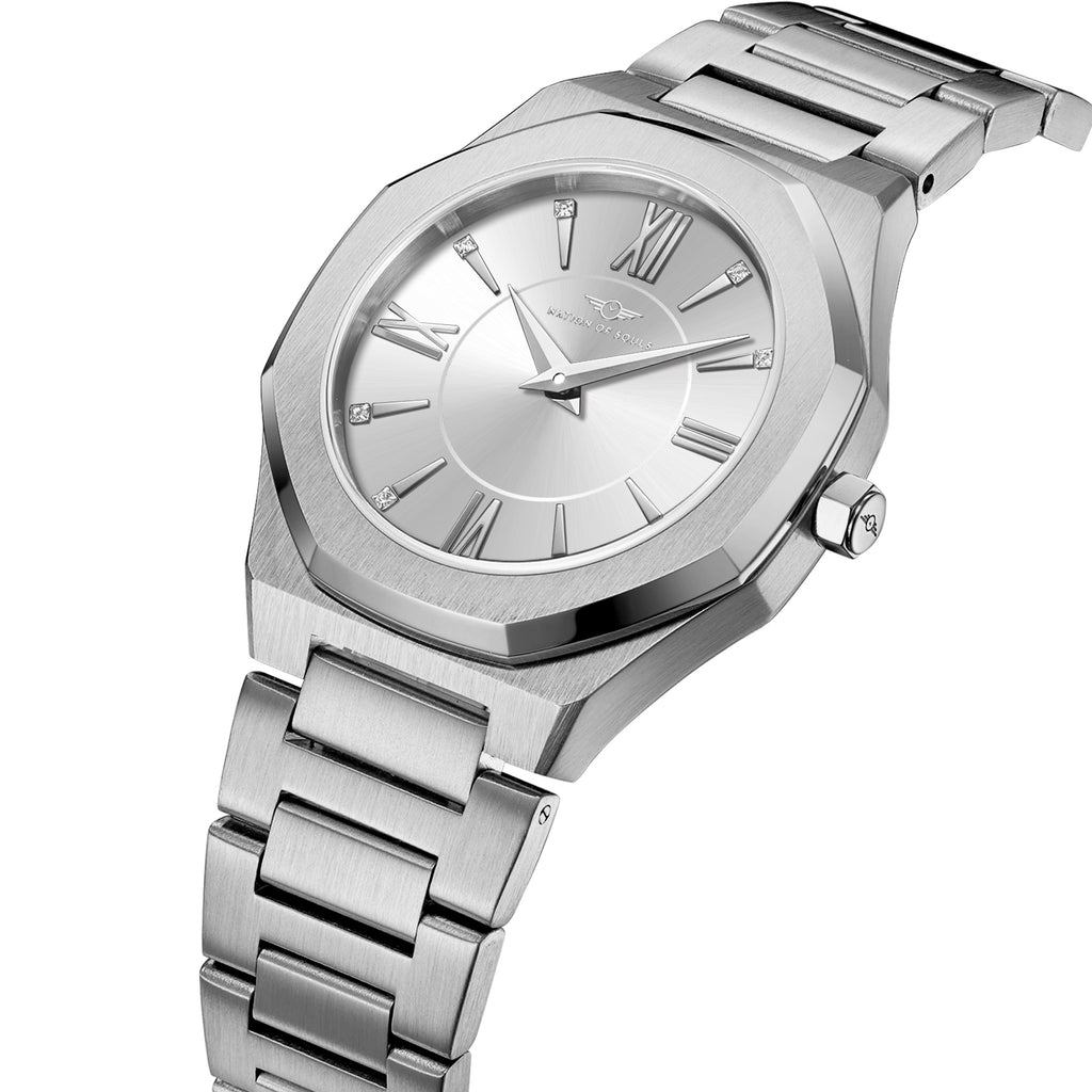 Womens 34mm Silver Livia Watch With Silver Bracelet & Silver Dial
