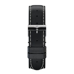 Black Leather - Silver Gloss Strap